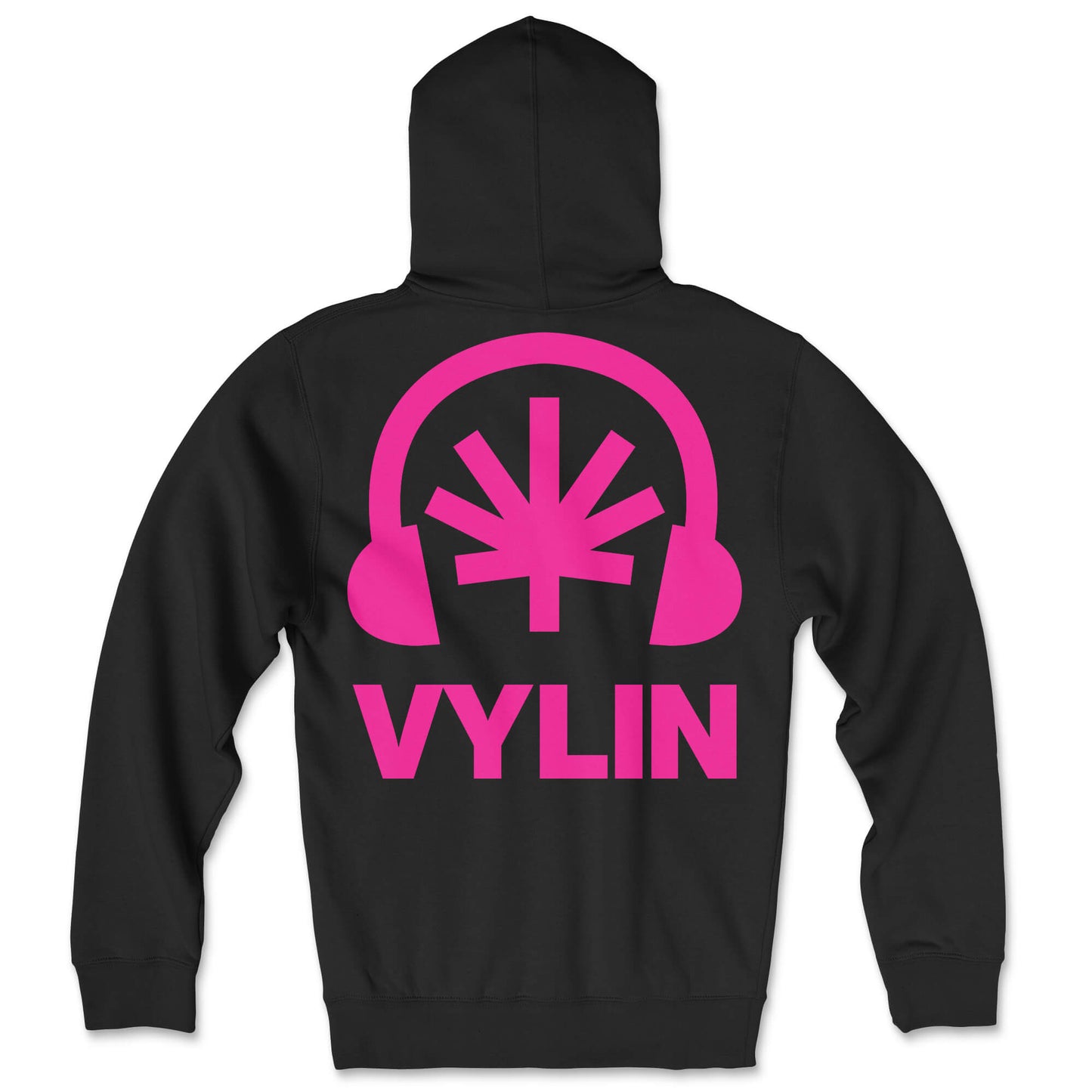 Pink Combo — Black Zip Hoodie (Heavyweight Fleece)